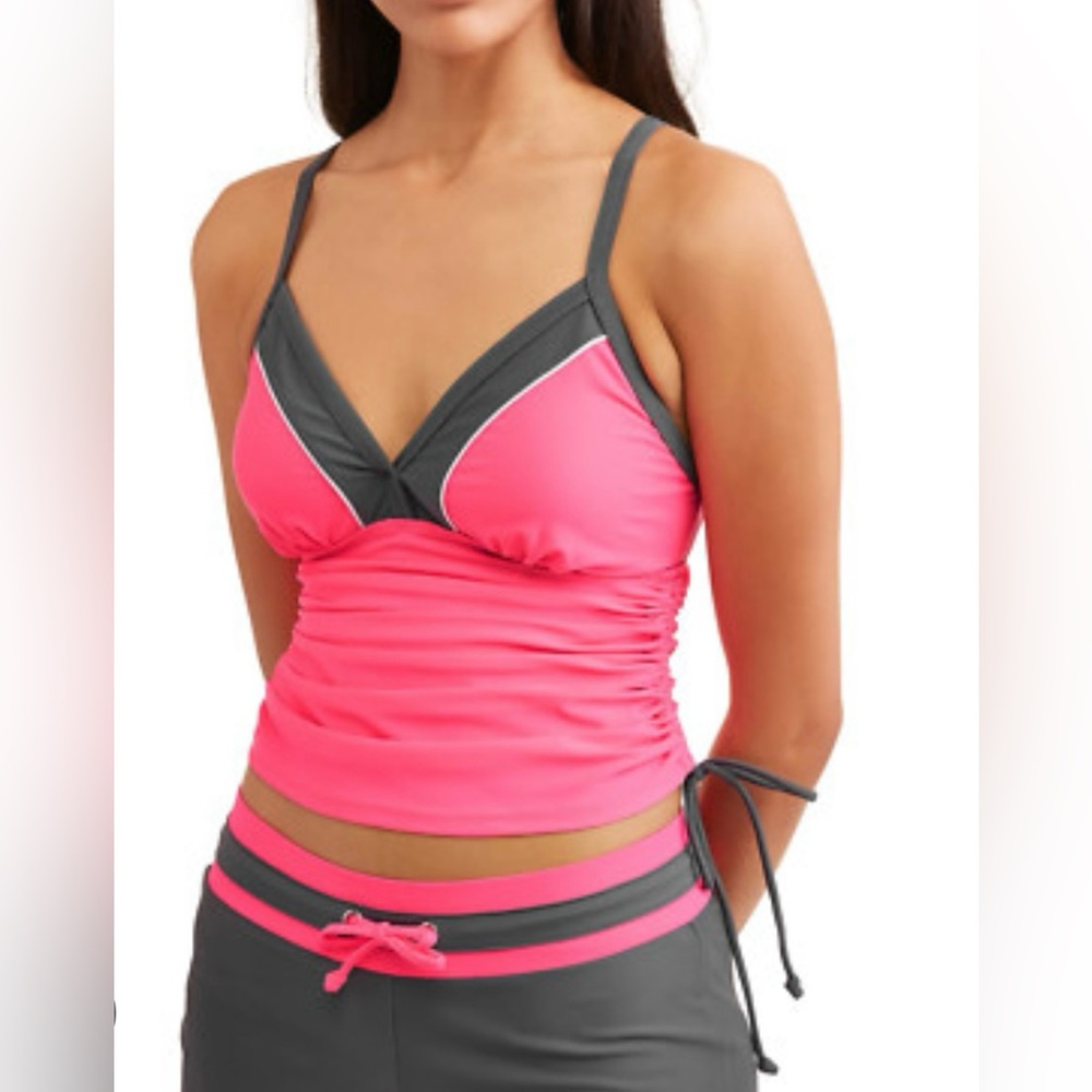 Free Country Pink and Gray Bra with Adjustable Straps